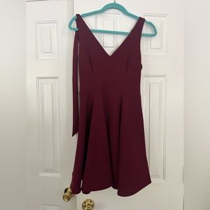 B. Smart Burgundy Skater Dress